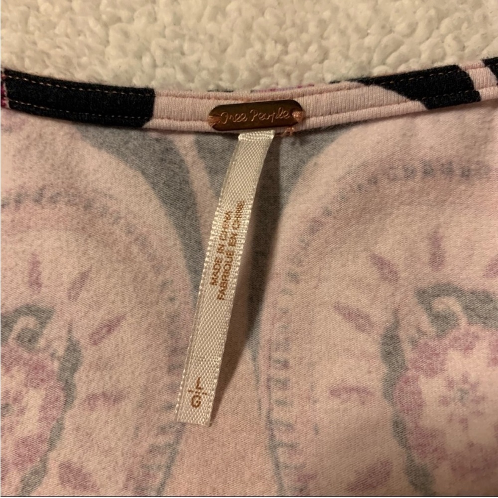 Free People Pick a Place Bodysuit Top Pink Purple Long Sleeve - Picture 12 of 15